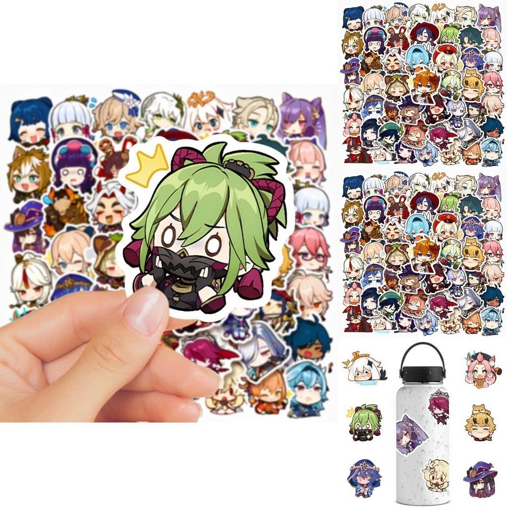 50pcs Genshin Impact Waterproof Sticker Set Venti Xiao Klee Decor For Luggage Cases
