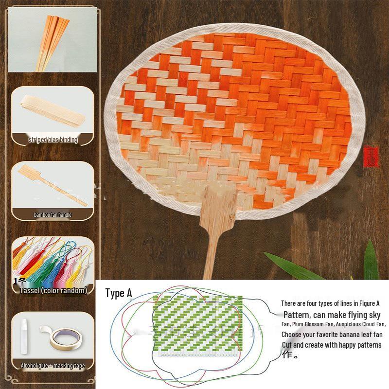 Bamboo DIY Round Fan Set: Cultural Heritage Craft Kit for Parent-Child Activities