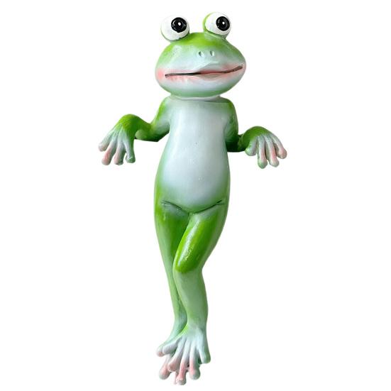 Planter Pot Frog Statue Cartoon Frog Figurine Resin Animal Sculpture Outdoor Garden Flower Pot Hugger Ornament Decoration