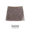 Fashion Style 2024 Autumn New Women's Clothing Easiest for Match Sequin Inlaid High Waist Mini Skirt Skirt 3920129