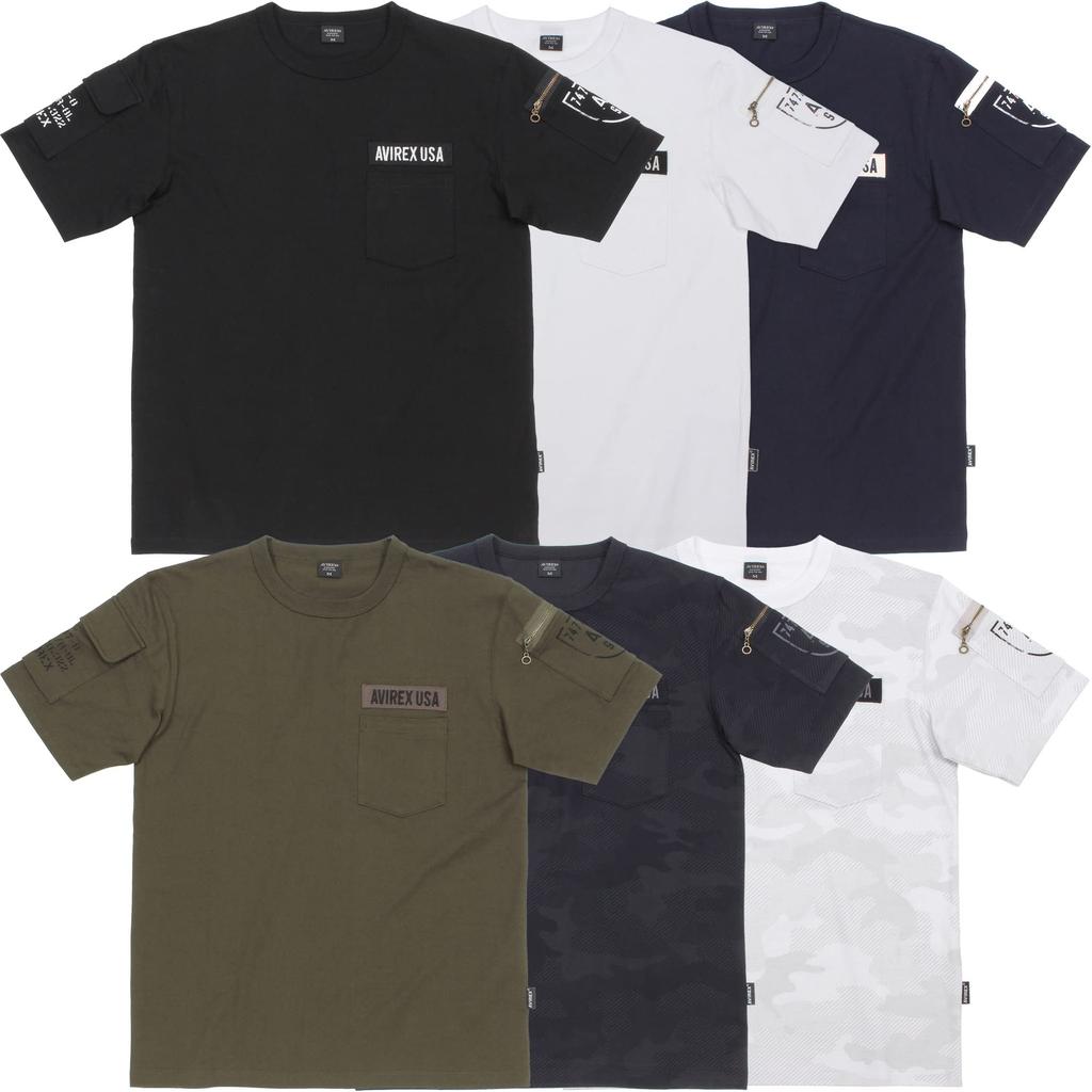 Avirex Fatigue Short Sleeve Size M Men's T-Shirt, (120), Navy, 783-1934006