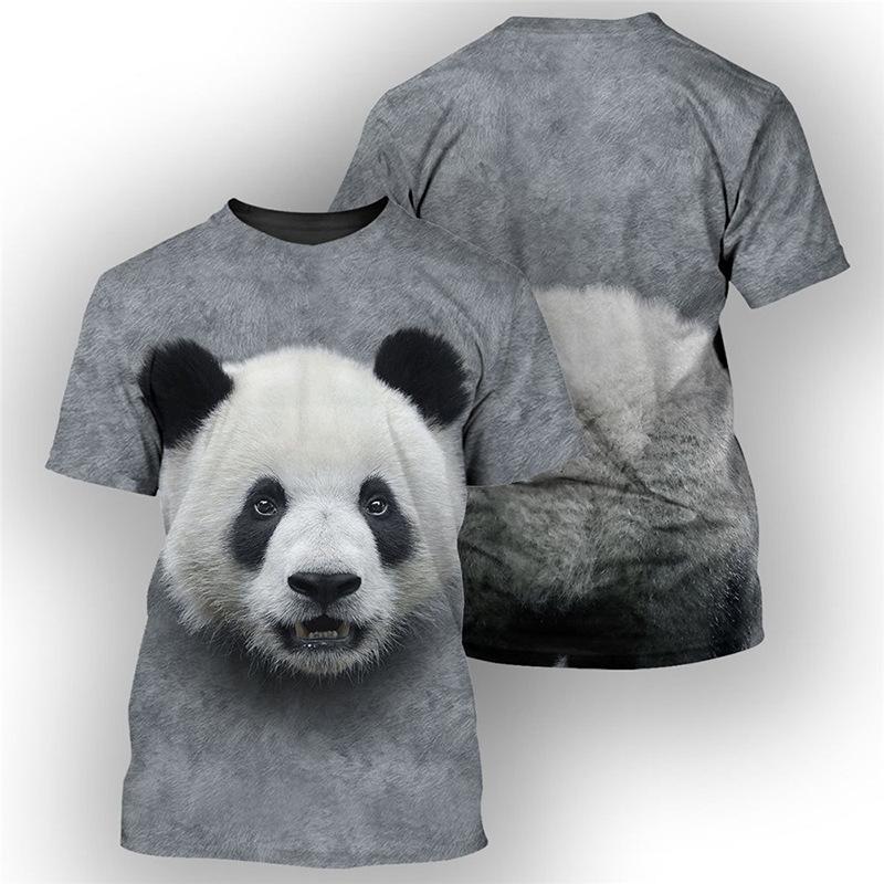 Summer Round Neck Animal Pattern 3D Print Top Fashionable Casual Short Sleeved Men's T-shirts