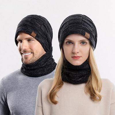 Knitted Wool Hat Scarf Two-Piece Set Winter Warm Scarf