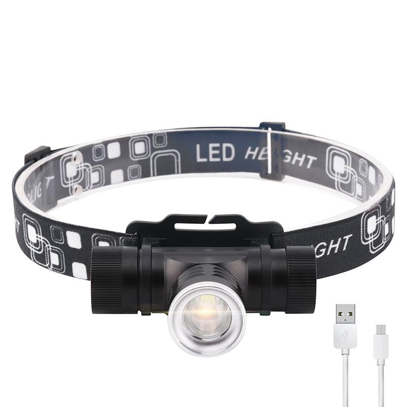 

XHP70 Headlights USB Charge Support Выход Outdoor Strong Light Headlights Телескопический Zoom P50 Headlights чёрный