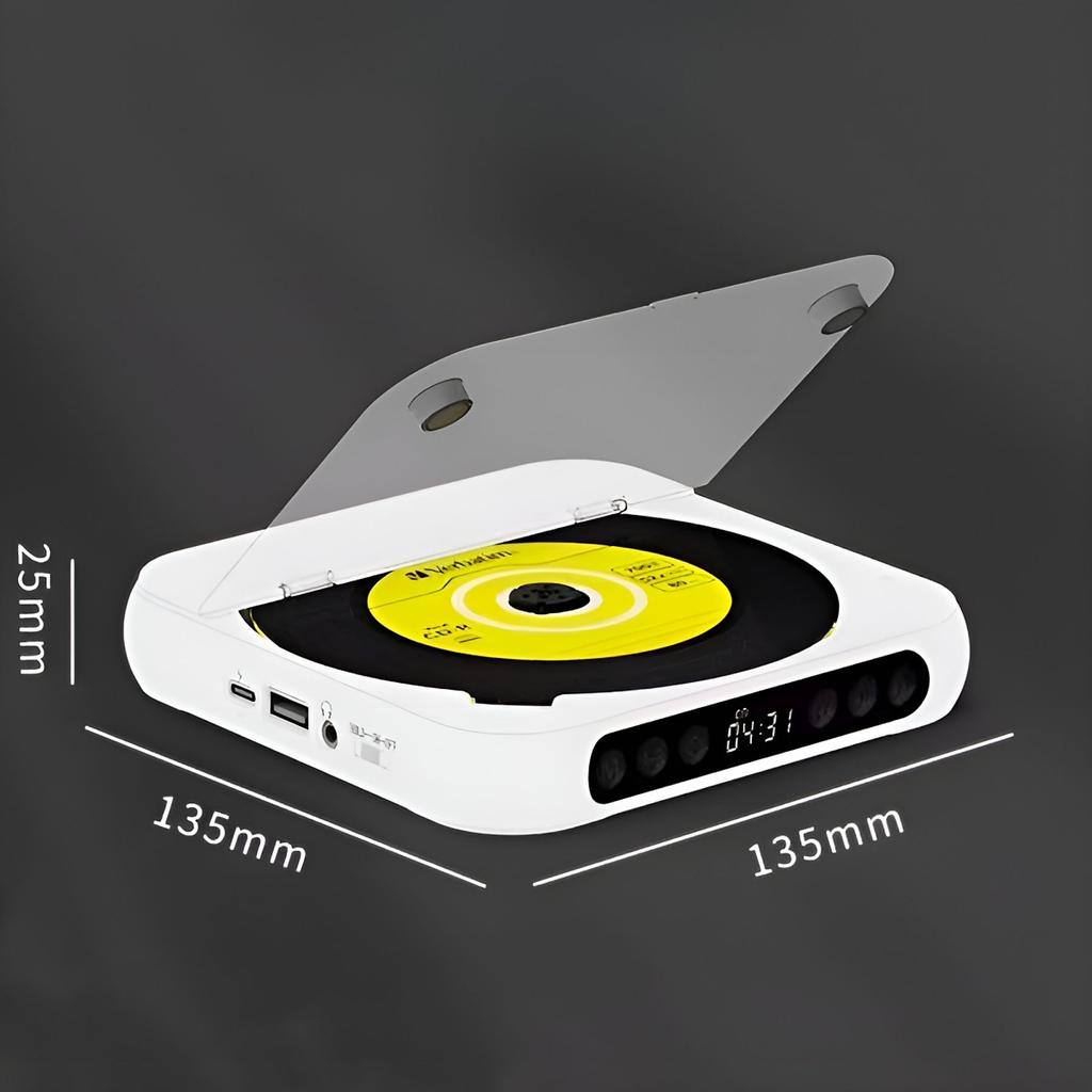 Portable Bluetooth CD Player, Thin and Lightweight Walkman Portable CD Player Black