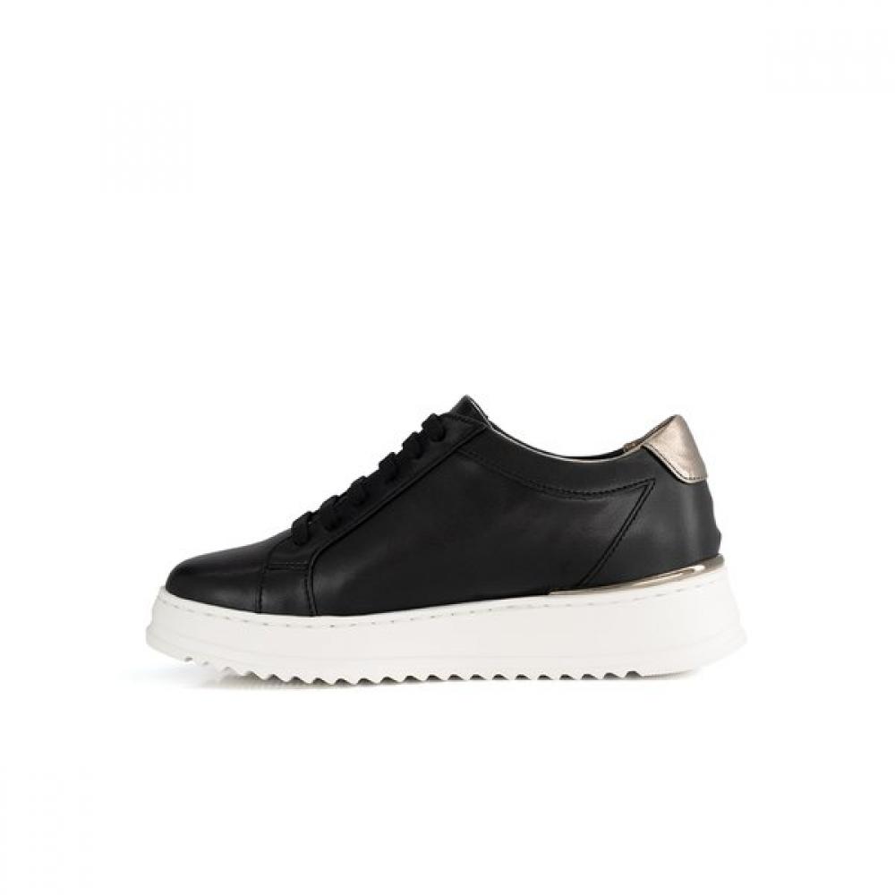 Daks Women Smile Pattern Comfort Elevation Banding Sneakers Black Dlf602ls10