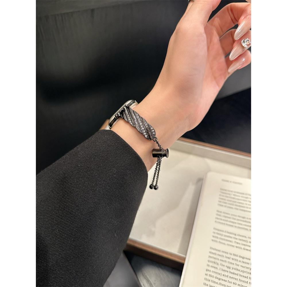 Diagonal Brushed Metal Bracelet Strap Luxury Wristband for Apple Watch 38/40/41/44/45/46/49mm, Compatible with iWatch Series 11 10 9 8 7 SE Ultra
