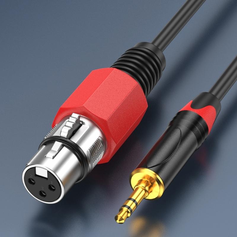 3.5mm To 3Pin Female Auditory Cable With Metal Connectors For Smartphones Tablets Mixers And Active Speakers