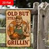 Vintage Rustic BBQ Tin Sign 8x12 Inch Retro Metal Wall Decor Patio Grill Retirement Gift For Men