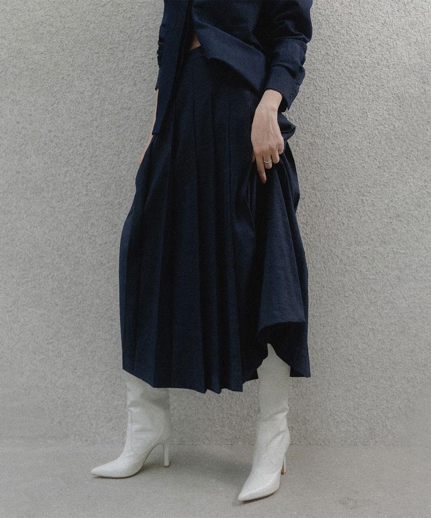 Memua Edit Pleated Skirt (Denim)