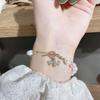 BLINGBY Women's Bracelet Baroque Pearl Bracelet Niche Vintage Style Premium Feeling Bee Pendant Light Luxury Zirconia String Girls Modern Jewelry Gift