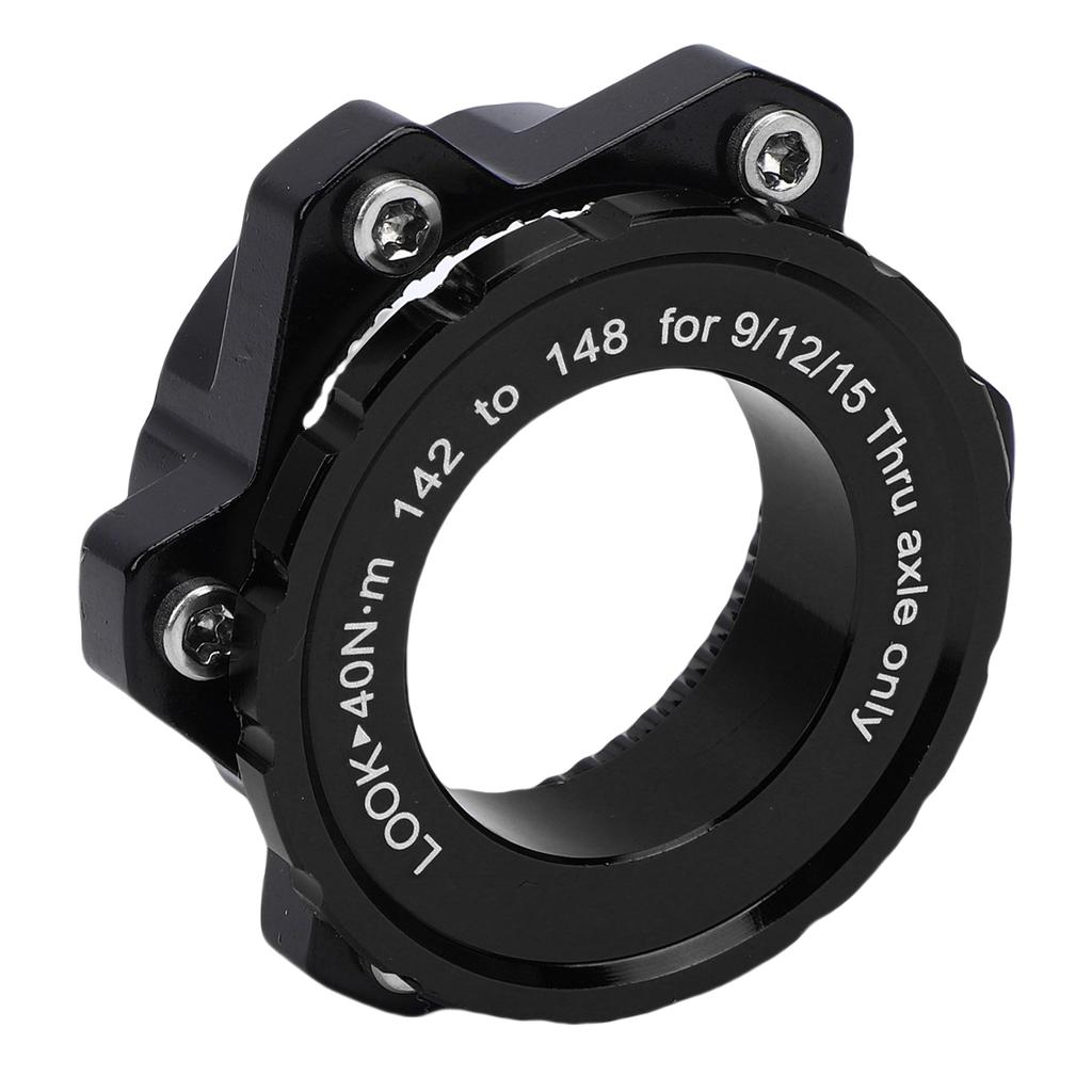 Bike Center Lock Adapter 142mm To 148x12mm Center Lock To 6 Bolt Adapter for 12mm Thru Hub Axles Black