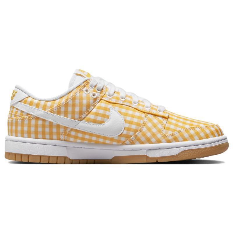 Nike Dunk Low Comfortable Slip-resistant Wear-resistant Low-top Skate Shoes for Women In Yellow and White DZ2777-700