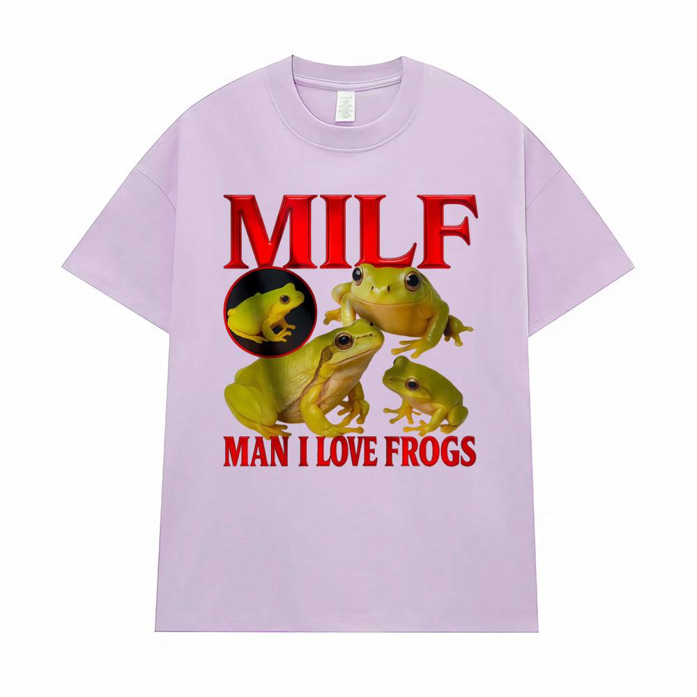 Funny I Love Frogs Gift Meme Lover Printed Tshirt Men Women Vintage Toad Y2K Fun Classic T Shirts 100% Cotton T-shirt Streetwear
