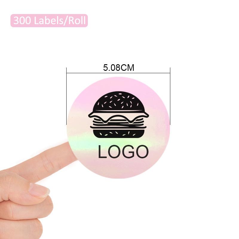 Růžová holografická samolepka citlivá na teplo, vodotěsná, samolepicí