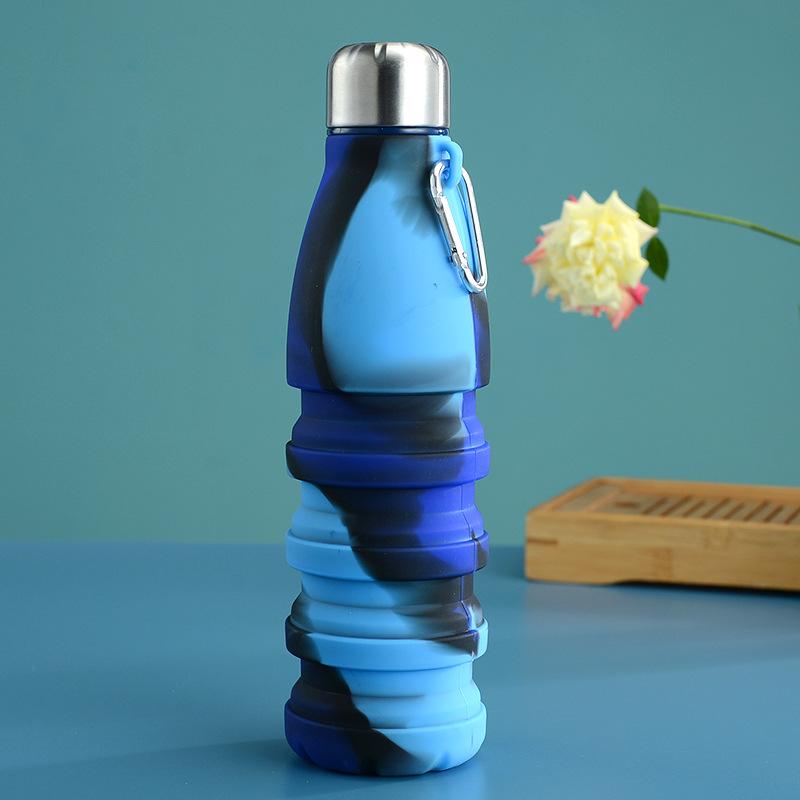1PC Water Bottle Creative Collapsible Silicone Cola Bottle Large Capacity Outdoor Fitness Portable Bottle