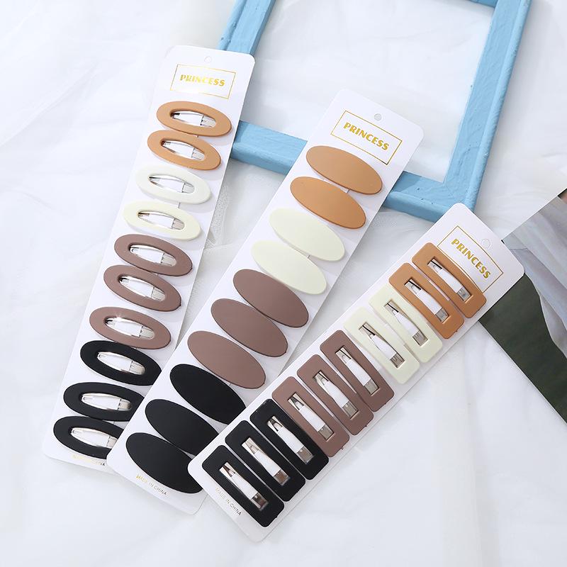 Milk Coffee Colored Square Hairpin for Women - Sweet Side Bangs Clip, Japanese & Korean Geometric All-Match Bangs BB Hair Accessories