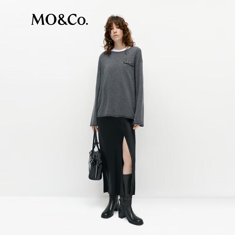 MO&Co. 2025 Spring Cashmere Blend Embroidered Sweater