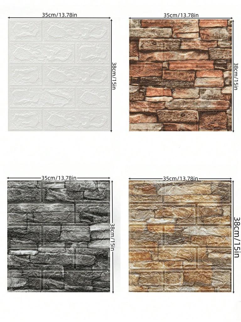 Home decoration supplies Wall decoration peel wallpaper brick detachable wallpaper peel paste self-adhesive 5 sheets 1 set
