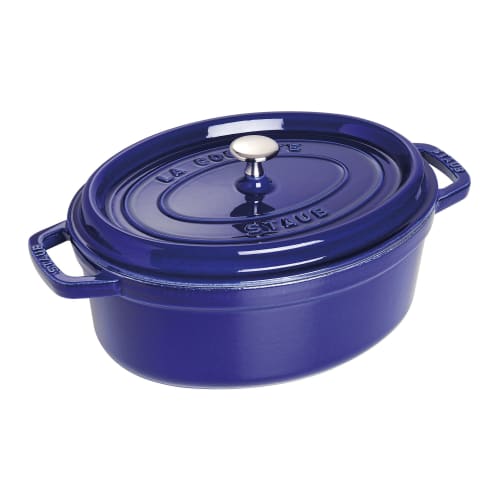 Staub Pico Cocotte Oval Grand Bleu 31cm, a Large, Double-handled Cast Iron Enamel Pot, Induction Compatible. [Official Japanese Product] La Cocotte Ov