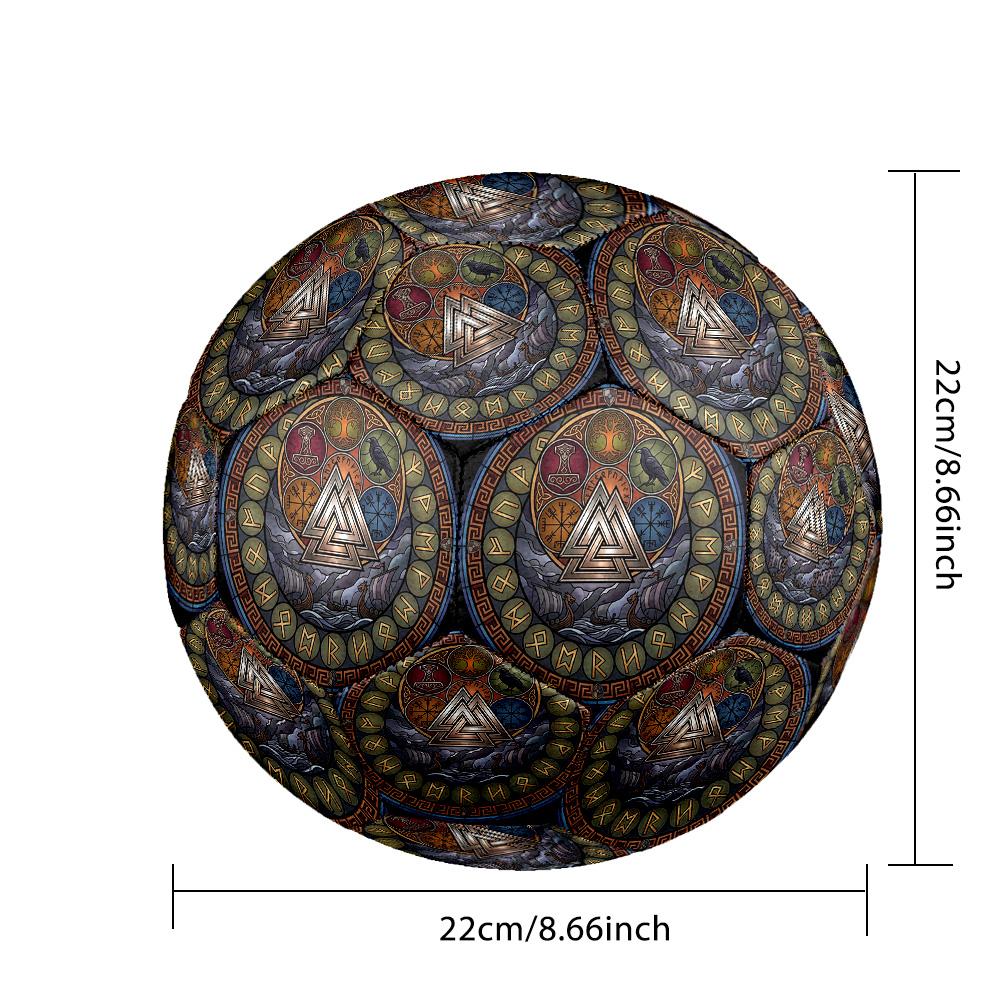 Norse Symbolism Round Football Size 5 Adult Ball Suitable for Training Matches and Outdoor Team.