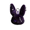 Gothic Bunny Plush Keychain Charm with Bandage Kawaii Key Ring Pendant Car Bag Ornament Halloween Gift Prank Toys