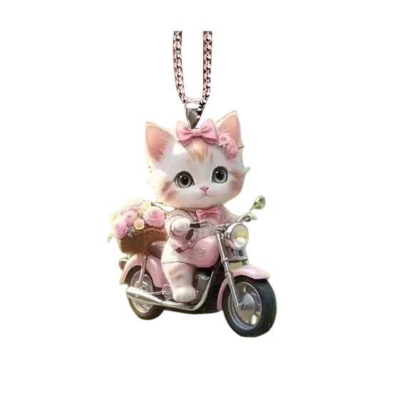 Car Pendant Lightweight Portable Cat Dog Design Hanging Pendant 2D Acrylic Charm Keychain Keys Backpacks Handbags Accessories