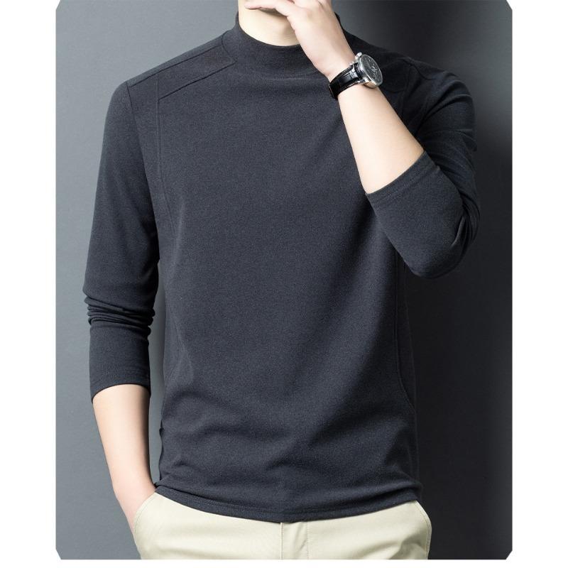 Men S Half High Neck Long Sleeve Casual Base Layer T Shirt