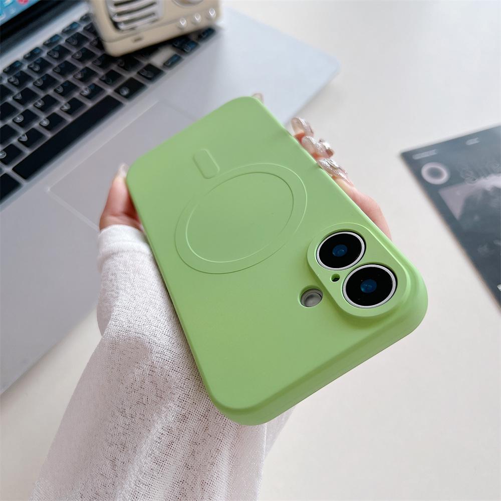 for Liquid Silicone Case for For Iphone 16 1 14 17 Pro Max Plus 12 13 11 17 Air Magnetic Soft Shockproof Ultra Slim Cover