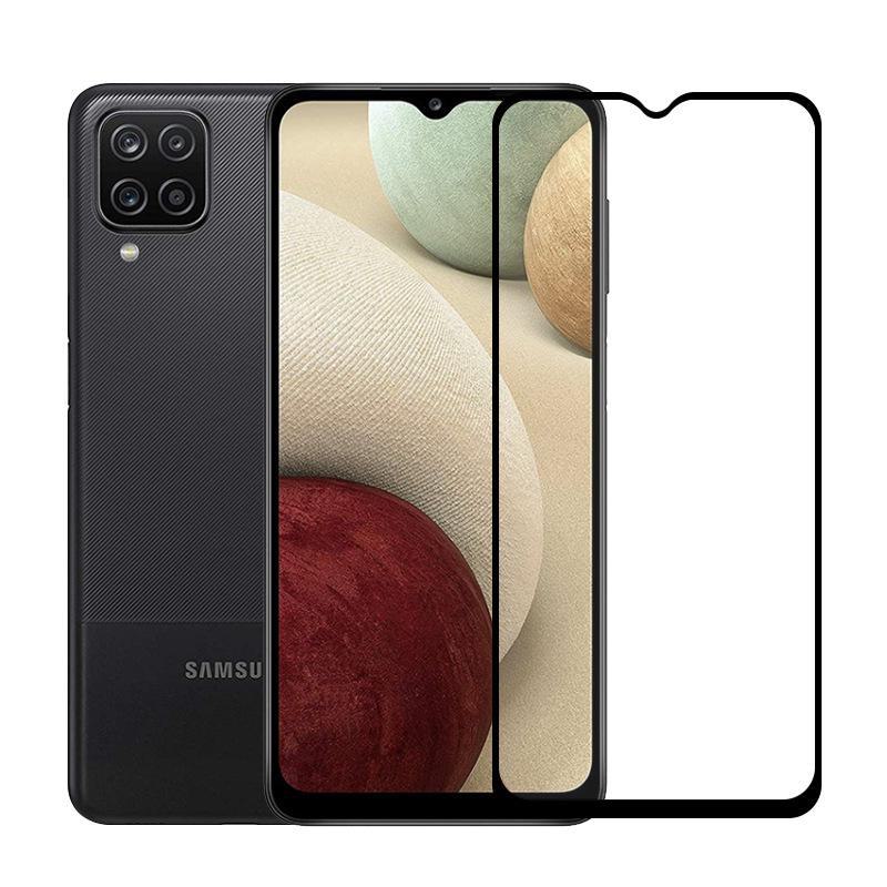 Samsung Galaxy A12 Full Screen Black Edge HD Tempered Glass Anti-Fall Protector