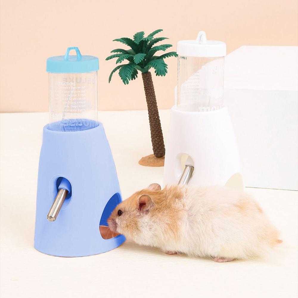 1 Set 2-In-1 Hamster Rabbit Water Bottle Set Leak-Proof Detachable Drinker with Ball Bearing Hamster Hiding Place Water Feeder