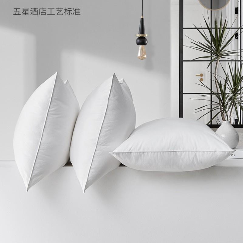 100% Cotton Pillow Adults Soft Slow-Rebound Hotel-Grade Bedding Hypoallergenic Filled With High-Elastic Feather Fiber 100% Cotton Standard Pillow Core - 1 pc