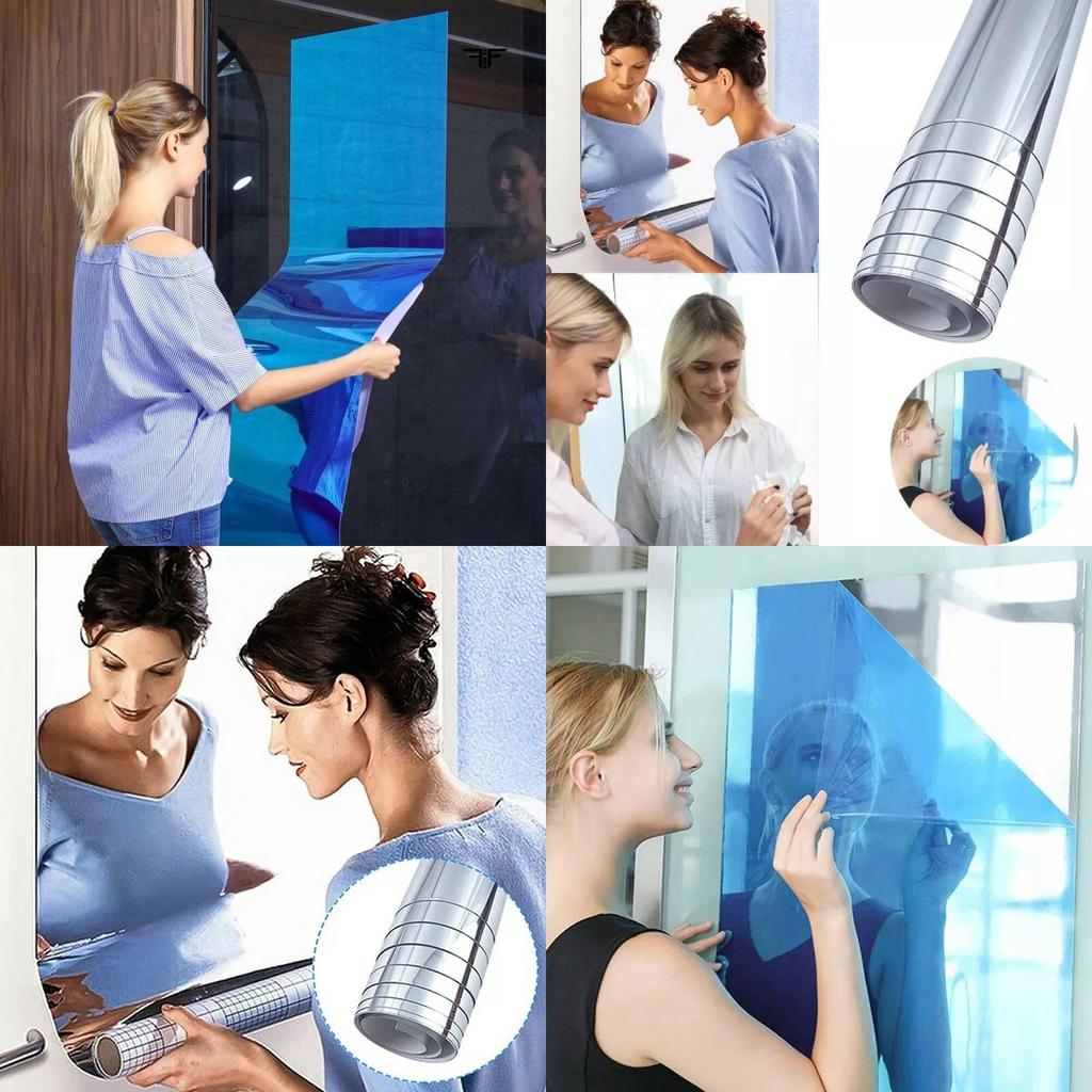 Self Adhesive Mirror Wall Stickers Soft Mirror Decorative Reflective Film For Home Decor
