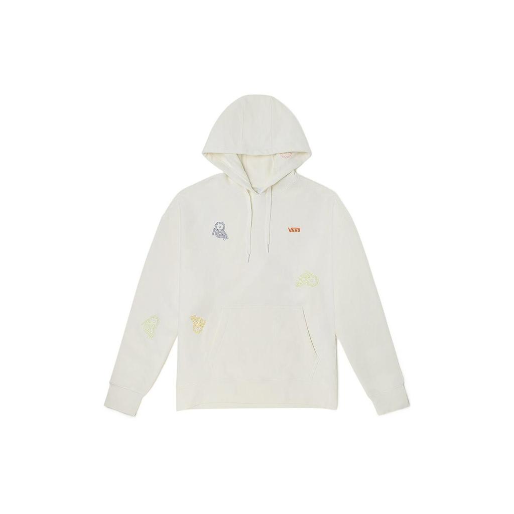 Vans Logo Print Solid Color Hoodie Women Tops White VN0A5LM7FS8