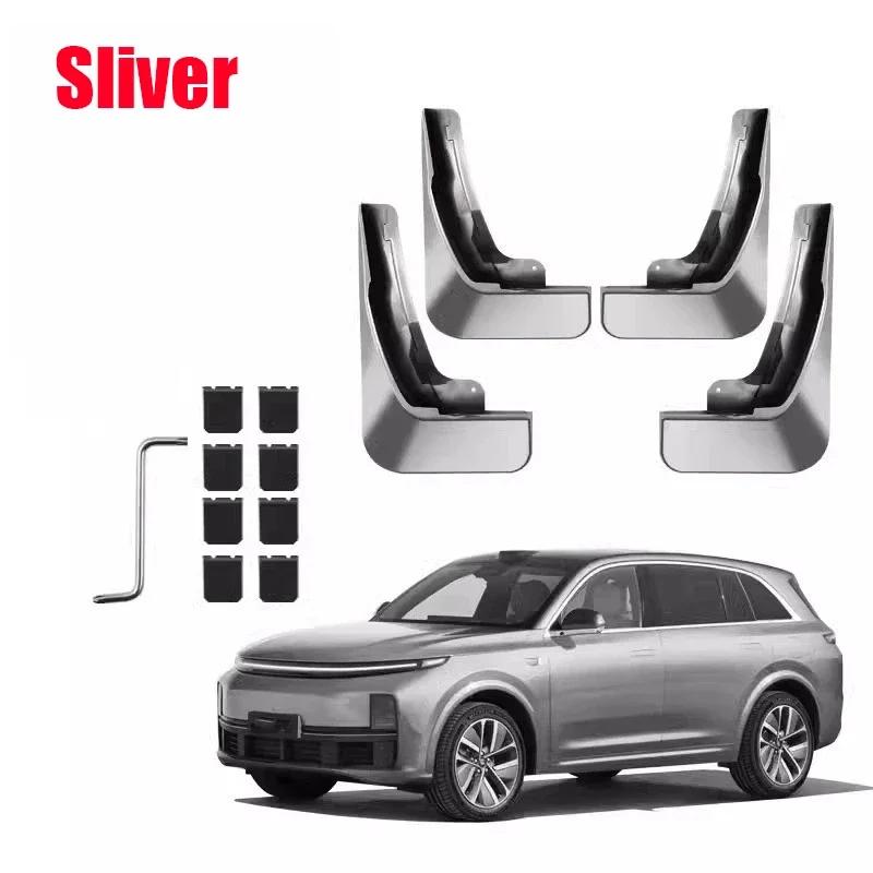 

For Lixiang L6 Accessories 2024-2026 Li L6 4PCS Painted Front Mud Mudguard Splash Guard Rear Muds Fenders Wheels Car Accessories срібний