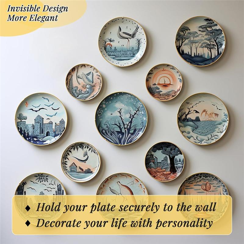 

AB42-Plate Wall Hangers For Display - 6/8/10/12 Inch Plates Hanger, For 5.5 To 12.5 Inch Decorative Plates And Arts золотий