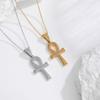 2026 Stone Cross Necklace Fashion Light Luxury Necklace Jewelry Premium Jewelry Full Diamond Men's Necklace