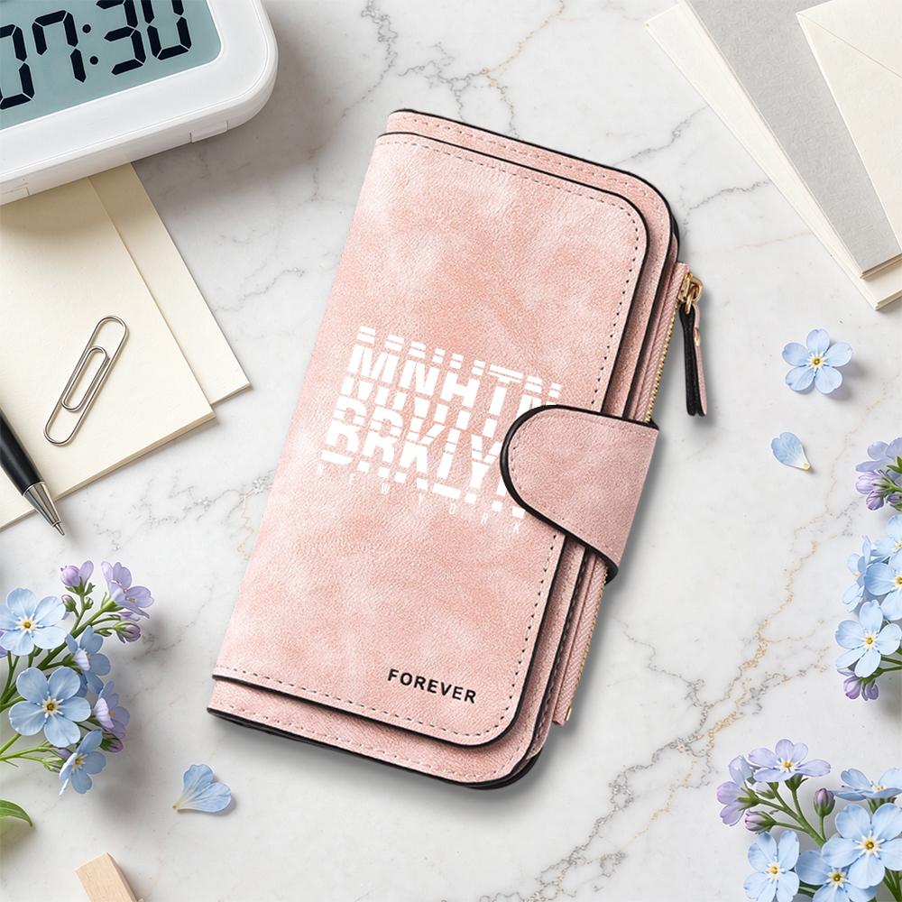 Fashion Long Wallet PU Leather Card Holder Portable Casual Purse for Daily Use