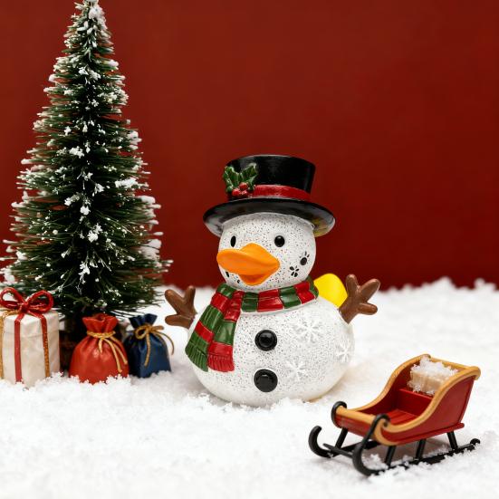 Christmas Ornament Santa Claus Deer Snowman Duck Shape Resin Figure Holiday Theme Festive Decoration