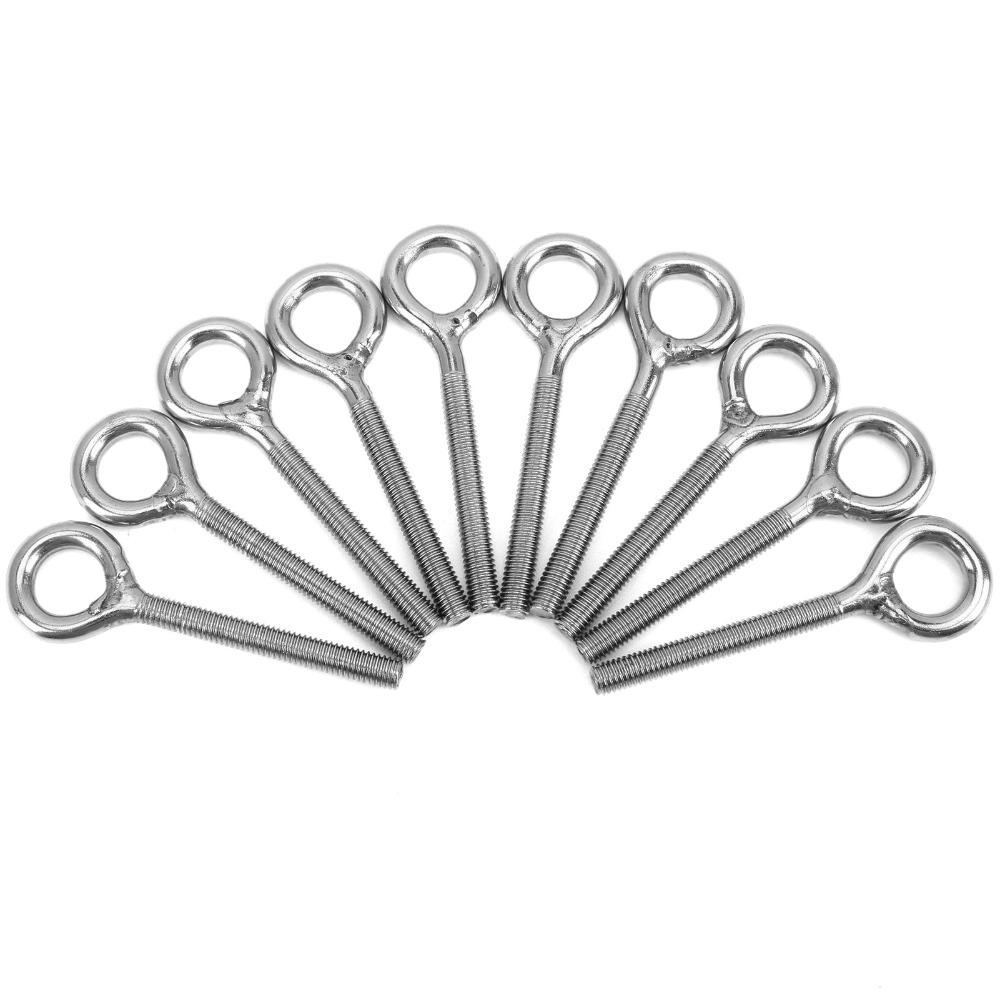 10Pcs Stainless Steel Ring Bolts M5 Eye Ring Bolt Durable Eye Bolt  Pipeline Gate Valves