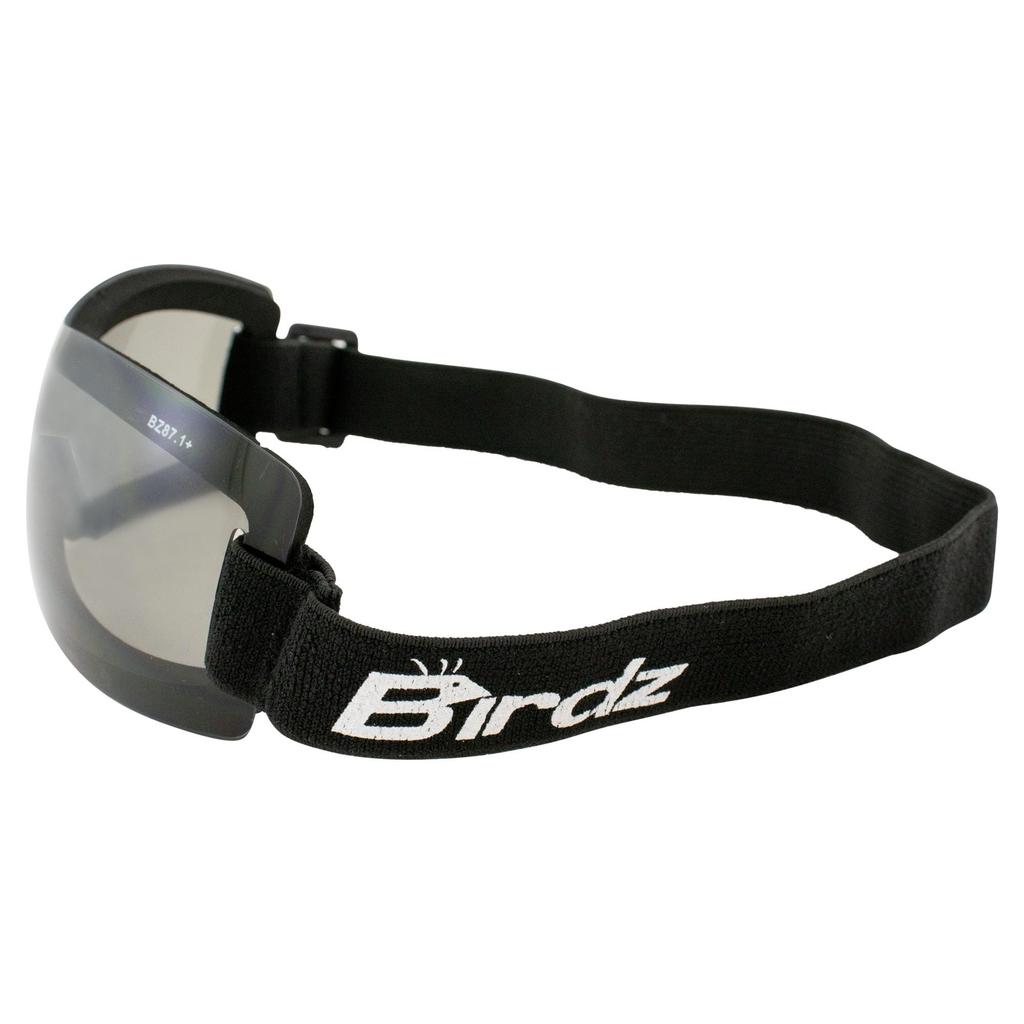 Birdz Wren Sports Goggles, Smoke Lens / UV400 & Anti-Fog / Helmet-Compatible (for Skydiving, Snowboarding, Motorcycle) WRENSM