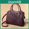 Elegant Vintage Crocodile Texture Tote Bag For Women Large Capacity Shoulder Bag In Trendy Colors