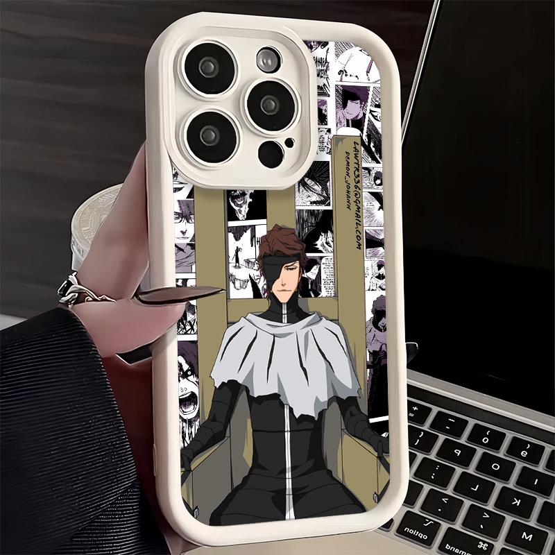 Phone Case for iPhone 17 Air 16E 15 16 Pro Max Bleach Anime Ichigo Kenpachi Cover 14 Plus 13 12 Mini Soft Shell Silicone Fundas