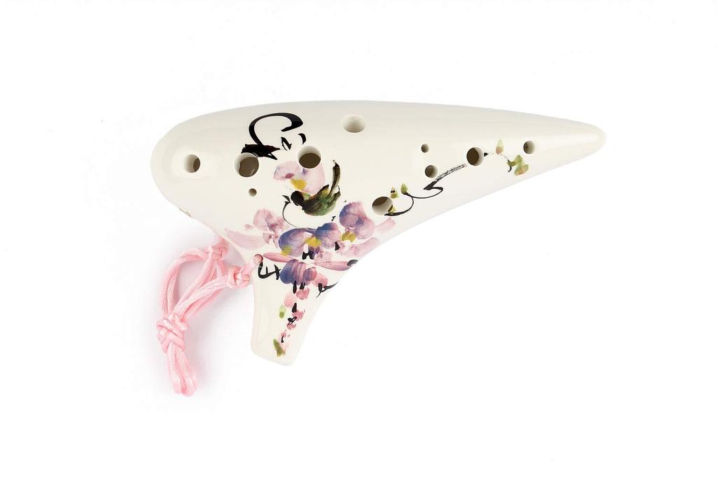 TNG Ocarina Single 12 Holes Alto C Key Ocarina High Quality Wind Wind Instrument Made In Taiwan AC Color Fuji Wisteria (Glaze Flower)