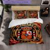 Spain football Pattern 3 Pieces Bedding Set Soft Microfiber Duvet Cover with Pillow Cases for Bedroom