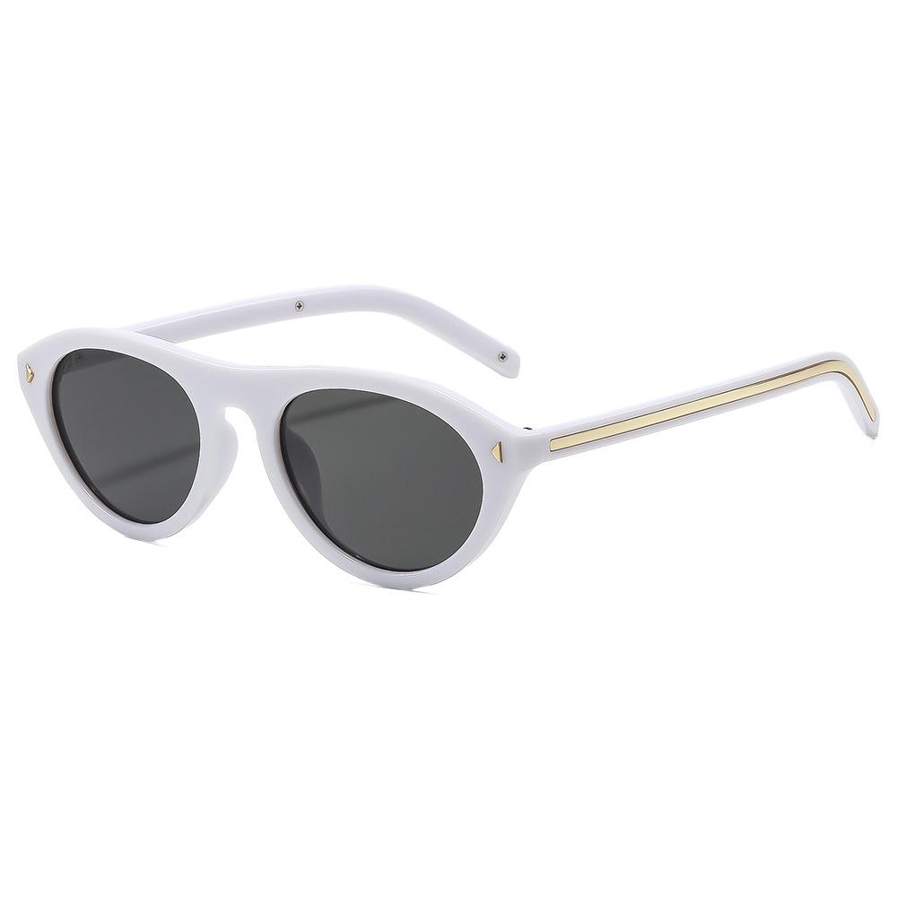 Fashion P's new retro cat's eye women's sunglasses, sunscreen rice nail sunglasses, European and American big-name oval men's sunglasses