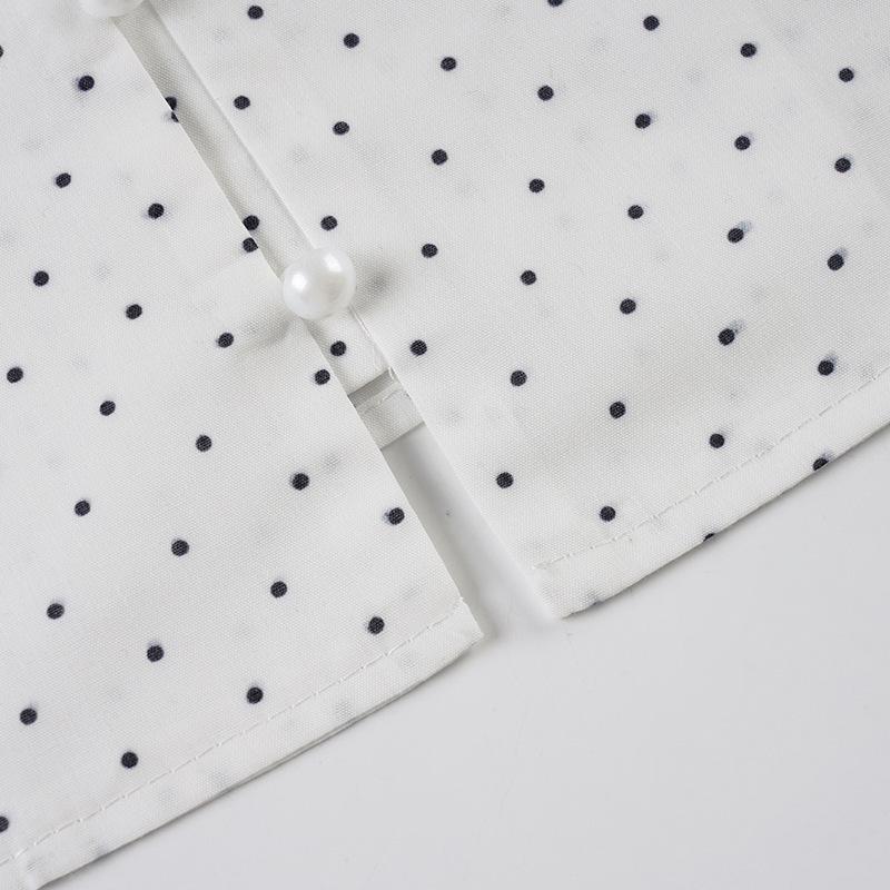 Chemise à Bretelles à Pois Français - Haut d'Été Mignon Coupe Ajustée Manches Courtes
