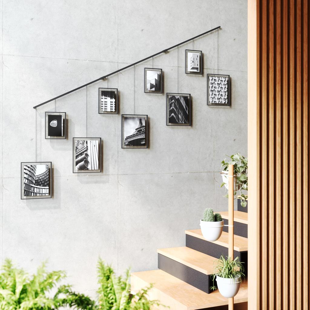 Umbra Exzibit Photo Set of 6x2L Stylish Interior Black Multi-Frame Frames, 9, Size, Wall-Mounted, Hanging, Display, Decor, Gift, Present,