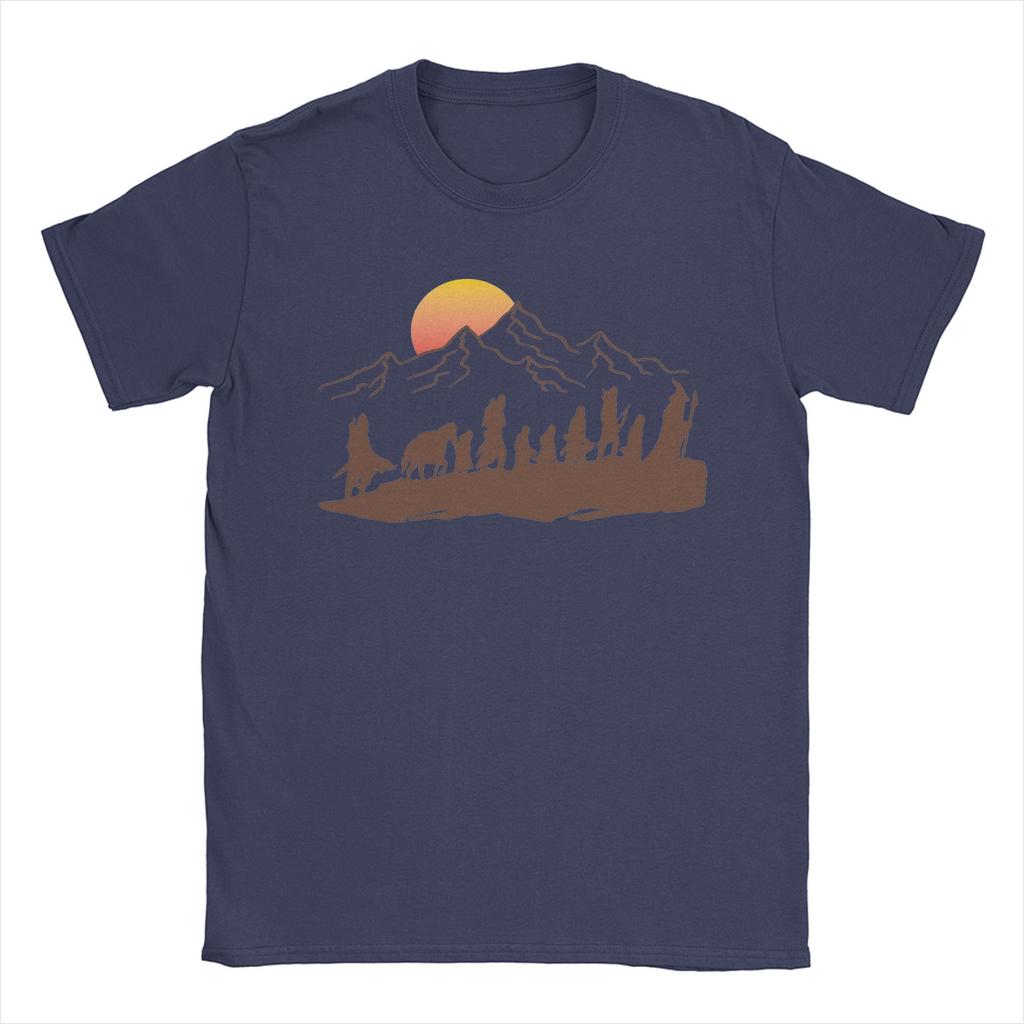 La Compagnia L-Signori degli A-Anelli Magliette Uomo Cotone Puro Magliette Divertenti Girocollo T-Shirt Manica Corta Vestiti Estivi