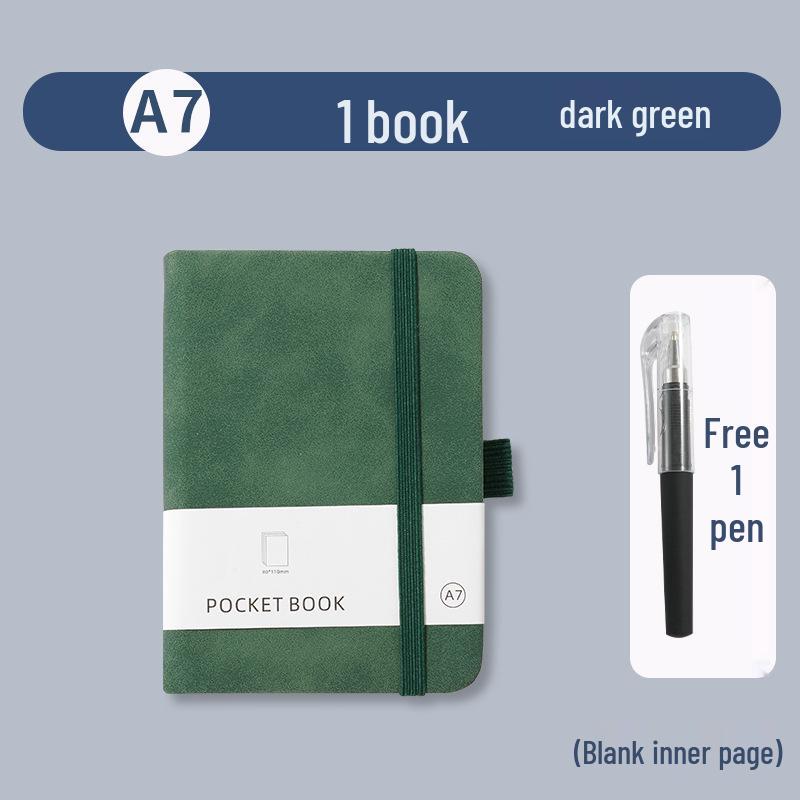 A7 Portable Leather Pocket Notebook with Elastic Band